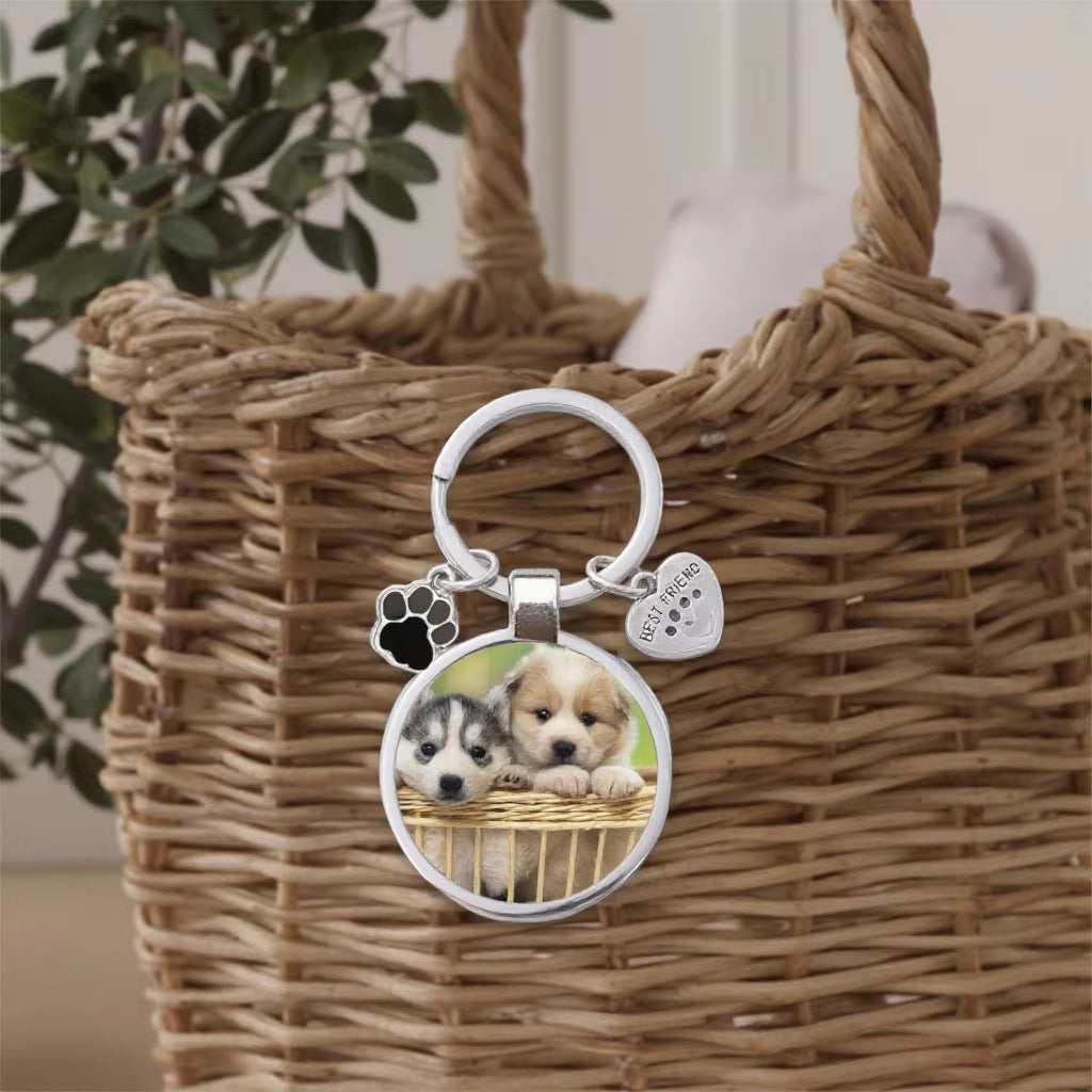 Llavero de transferencia térmica transfronterizo de Amazon, llavero para mascotas, llavero de metal en blanco, colgante de transferencia térmica