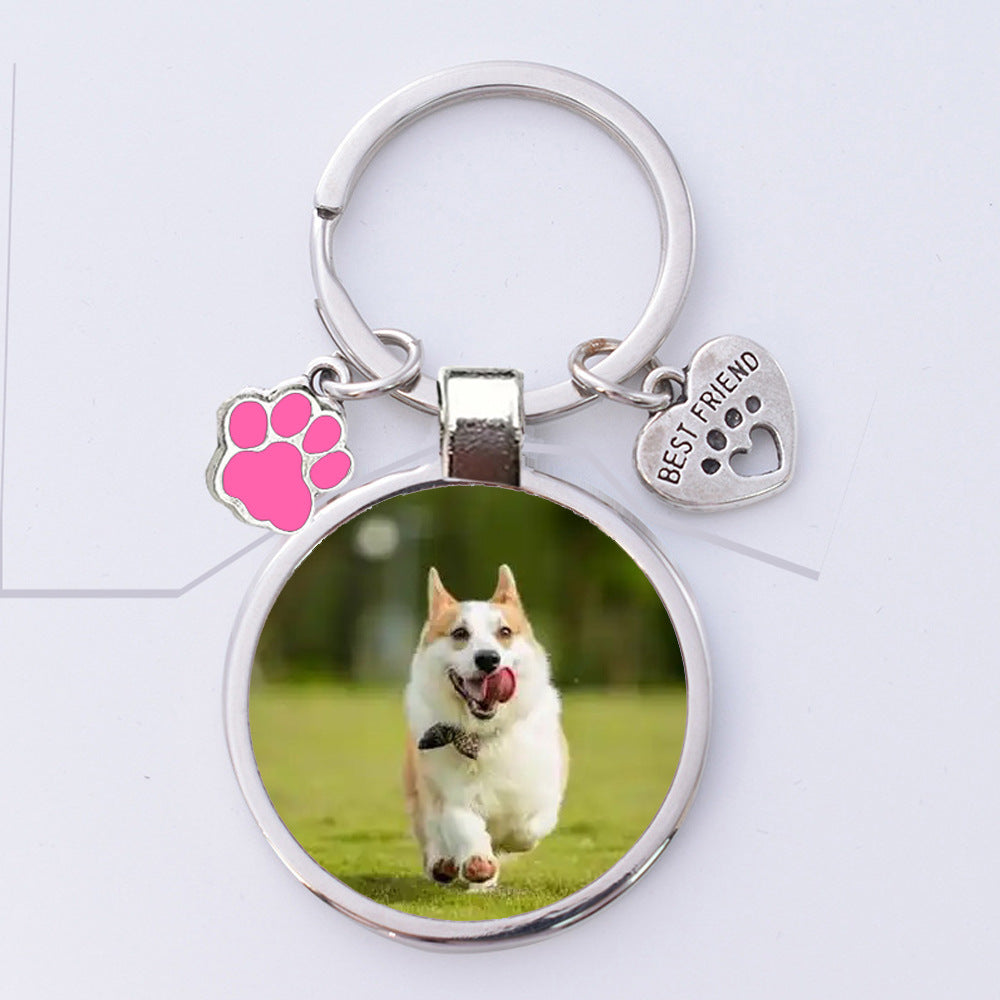 Llavero de transferencia térmica transfronterizo de Amazon, llavero para mascotas, llavero de metal en blanco, colgante de transferencia térmica