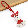 Nuevo colgante de bolso de cuero con forma de Schnauzer, lindo colgante de cachorro, joyería de nicho, llavero para coche, regalo para niña