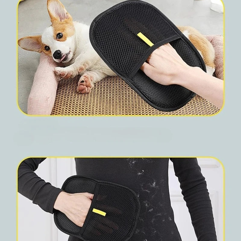 Quitapelos para mascotas portátil y lavable, guantes para quitar el pelo de la ropa, productos de limpieza para mascotas y accesorios para mascotas.