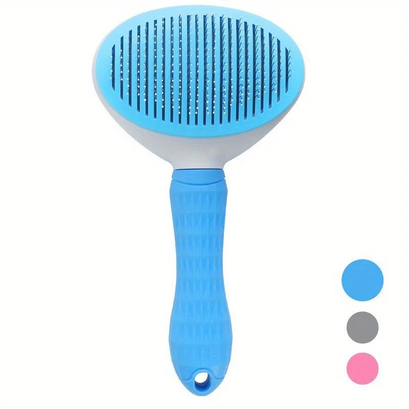 Peine quitapelos de mascotas con un solo clic para un aseo sin esfuerzo de perros y gatos - Cepillo removedor de pelo flotante con función automática