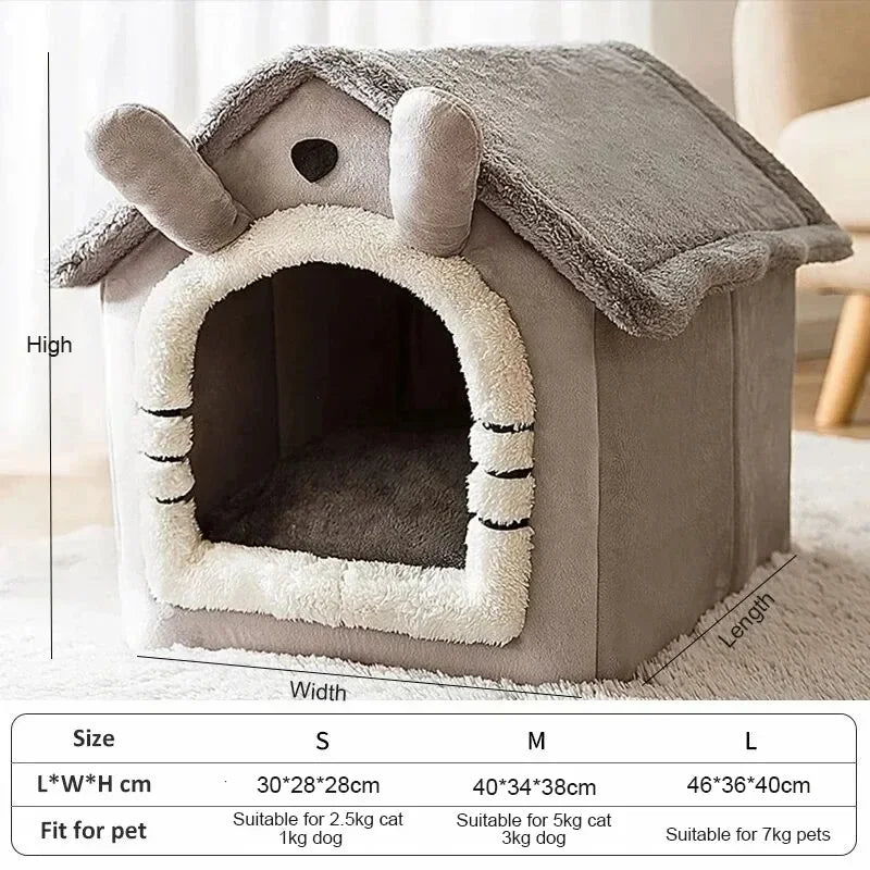 Caseta de interior cálida para perros, cama suave para mascotas, tienda de campaña para perros y gatos, cojín extraíble y lavable, apta para las cuatro estaciones.