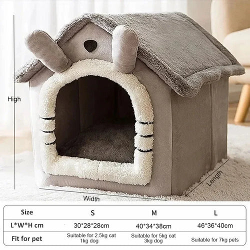 Caseta de interior cálida para perros, cama suave para mascotas, tienda de campaña para perros y gatos, cojín extraíble y lavable, apta para las cuatro estaciones.