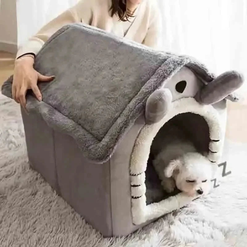 Caseta de interior cálida para perros, cama suave para mascotas, tienda de campaña para perros y gatos, cojín extraíble y lavable, apta para las cuatro estaciones.
