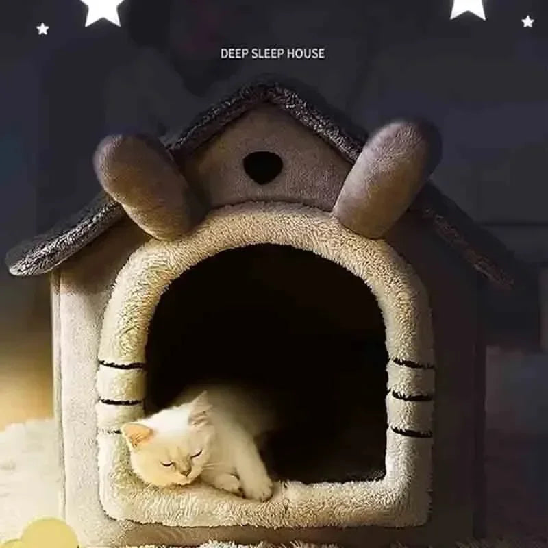 Caseta de interior cálida para perros, cama suave para mascotas, tienda de campaña para perros y gatos, cojín extraíble y lavable, apta para las cuatro estaciones.