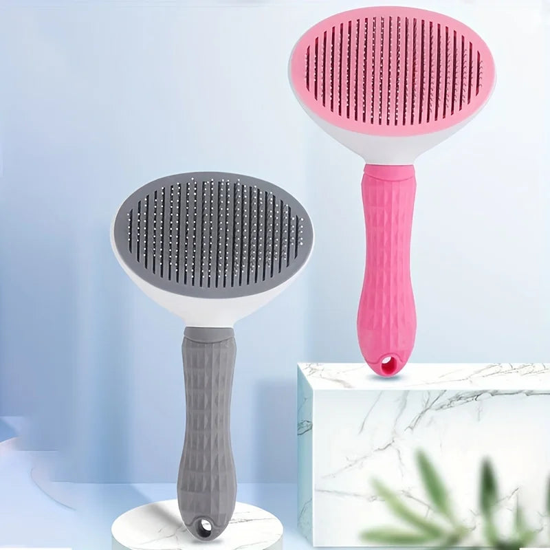 Peine quitapelos de mascotas con un solo clic para un aseo sin esfuerzo de perros y gatos - Cepillo removedor de pelo flotante con función automática