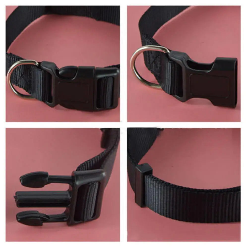 Collar de seguridad ajustable de nailon para perros, cachorros y gatos con hebilla de liberación rápida. Suministros para perros.