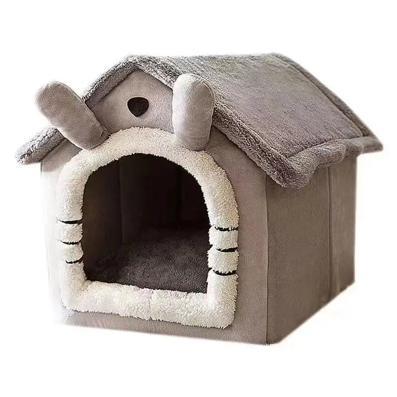 Caseta de interior cálida para perros, cama suave para mascotas, tienda de campaña para perros y gatos, cojín extraíble y lavable, apta para las cuatro estaciones.