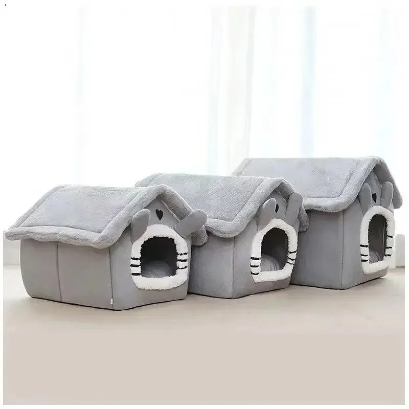 Caseta de interior cálida para perros, cama suave para mascotas, tienda de campaña para perros y gatos, cojín extraíble y lavable, apta para las cuatro estaciones.