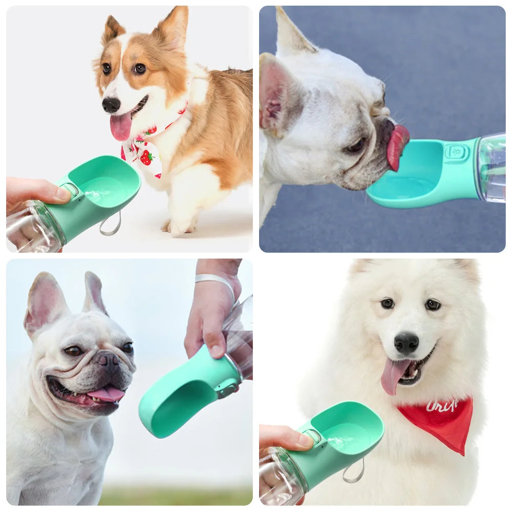 Botella de agua portátil para perros pequeños y grandes, bebederos para gatos, a prueba de fugas, para paseos al aire libre.