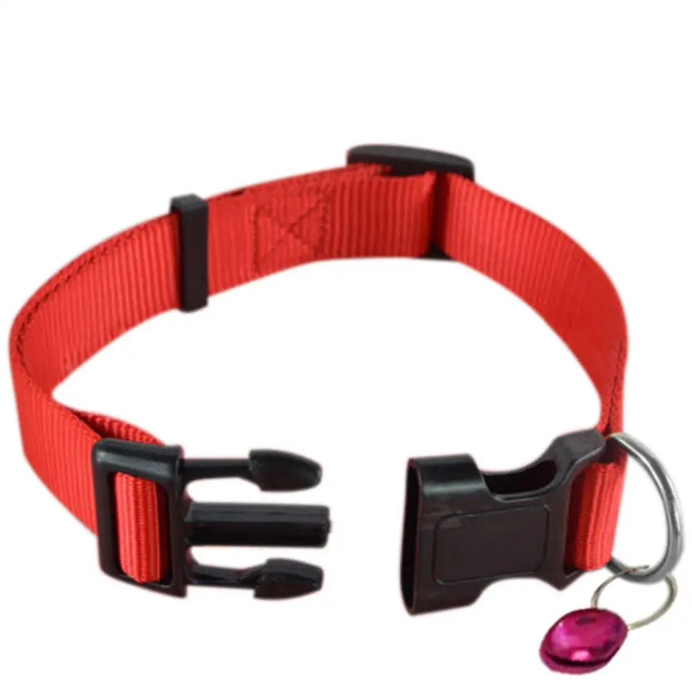 Collar de seguridad ajustable de nailon para perros, cachorros y gatos con hebilla de liberación rápida. Suministros para perros.