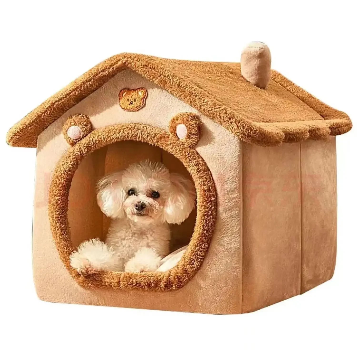 Caseta de interior cálida para perros, cama suave para mascotas, tienda de campaña para perros y gatos, cojín extraíble y lavable, apta para las cuatro estaciones.