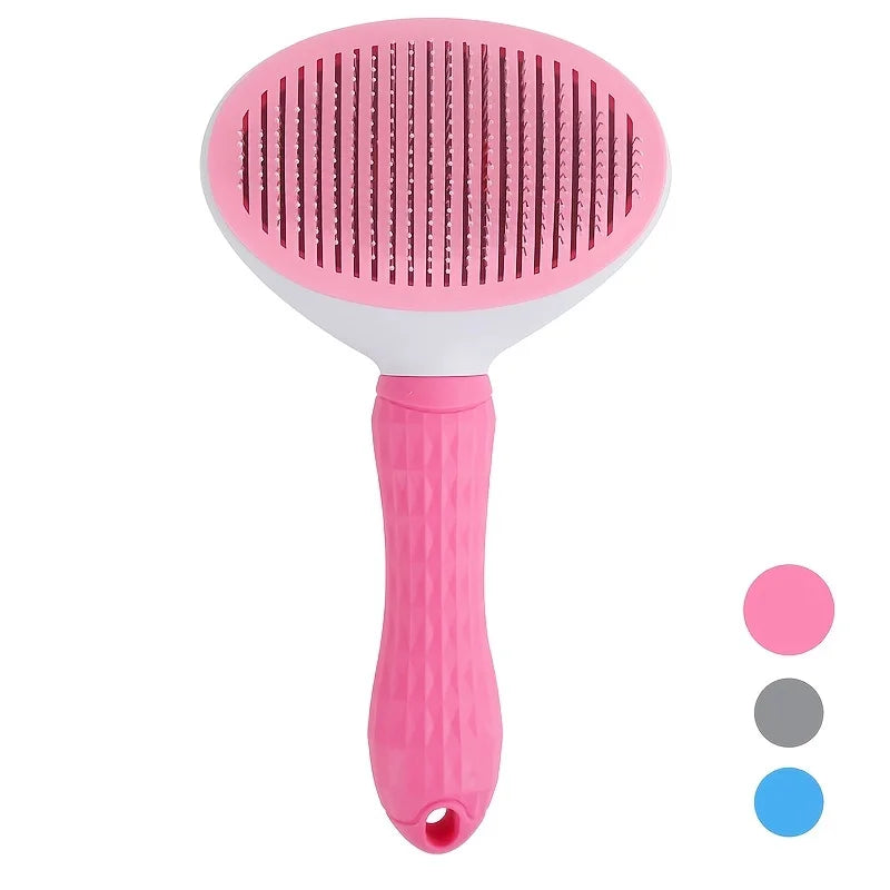 Peine quitapelos de mascotas con un solo clic para un aseo sin esfuerzo de perros y gatos - Cepillo removedor de pelo flotante con función automática