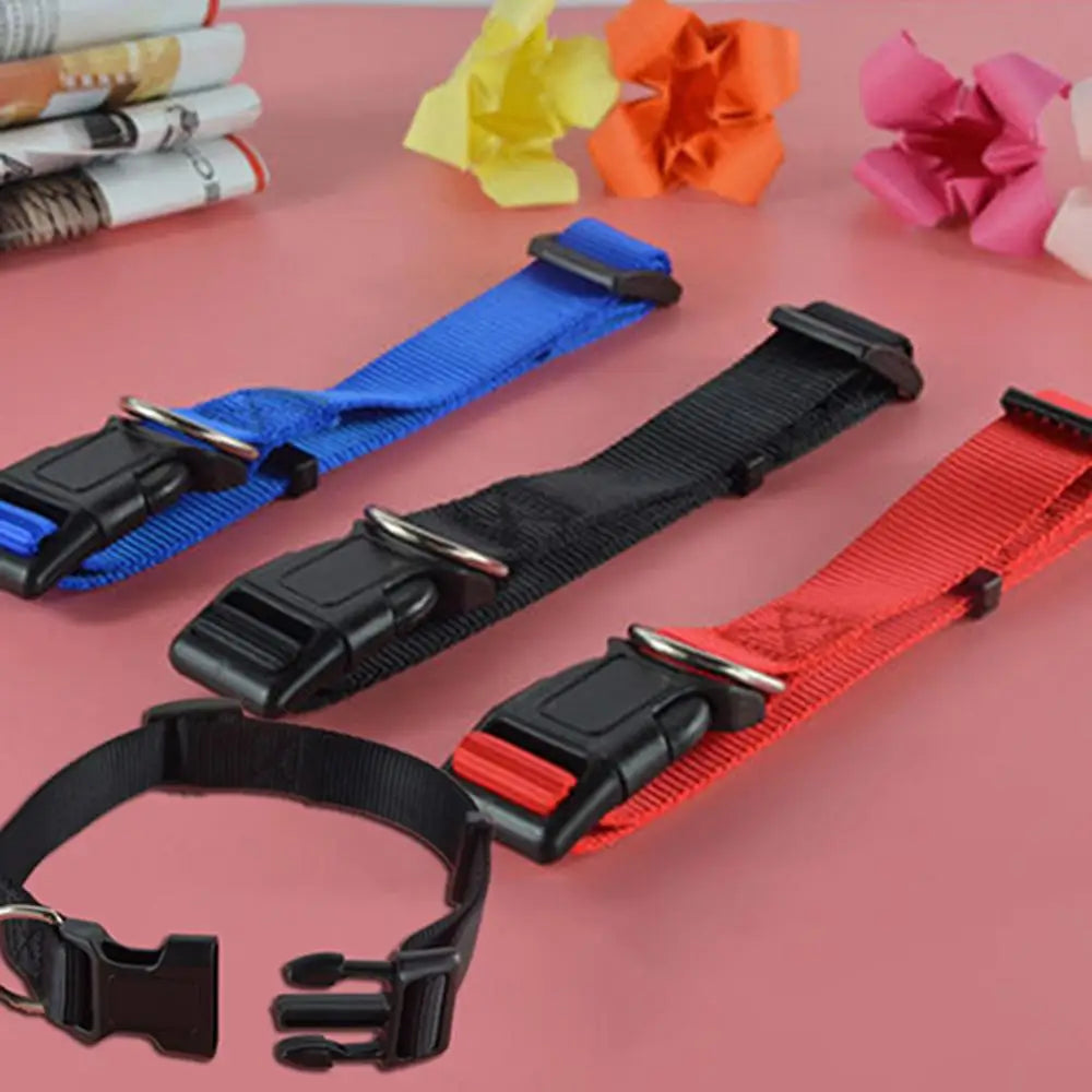 Collar de seguridad ajustable de nailon para perros, cachorros y gatos con hebilla de liberación rápida. Suministros para perros.