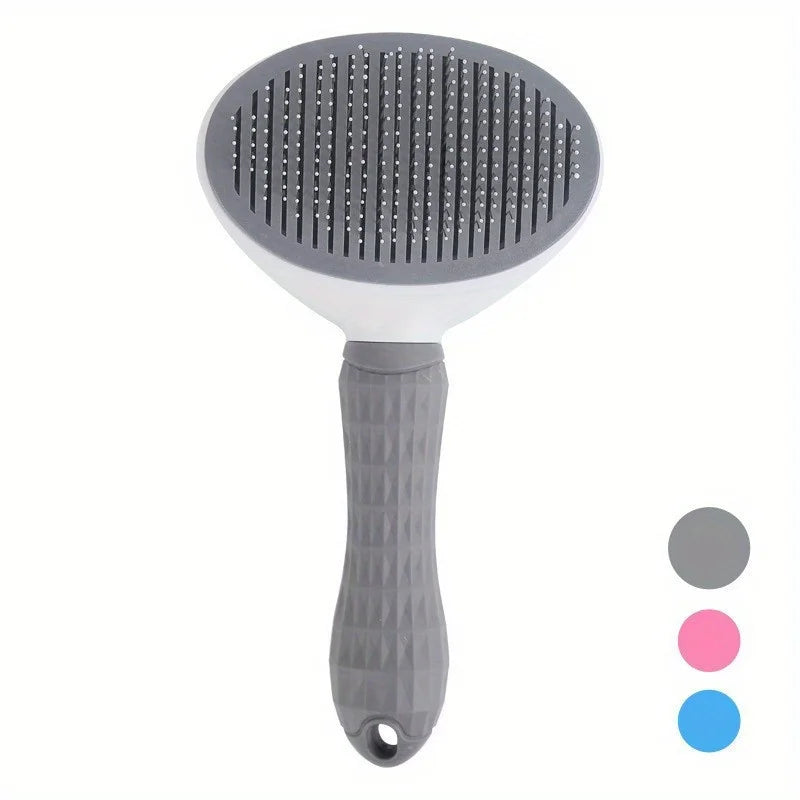 Peine quitapelos de mascotas con un solo clic para un aseo sin esfuerzo de perros y gatos - Cepillo removedor de pelo flotante con función automática