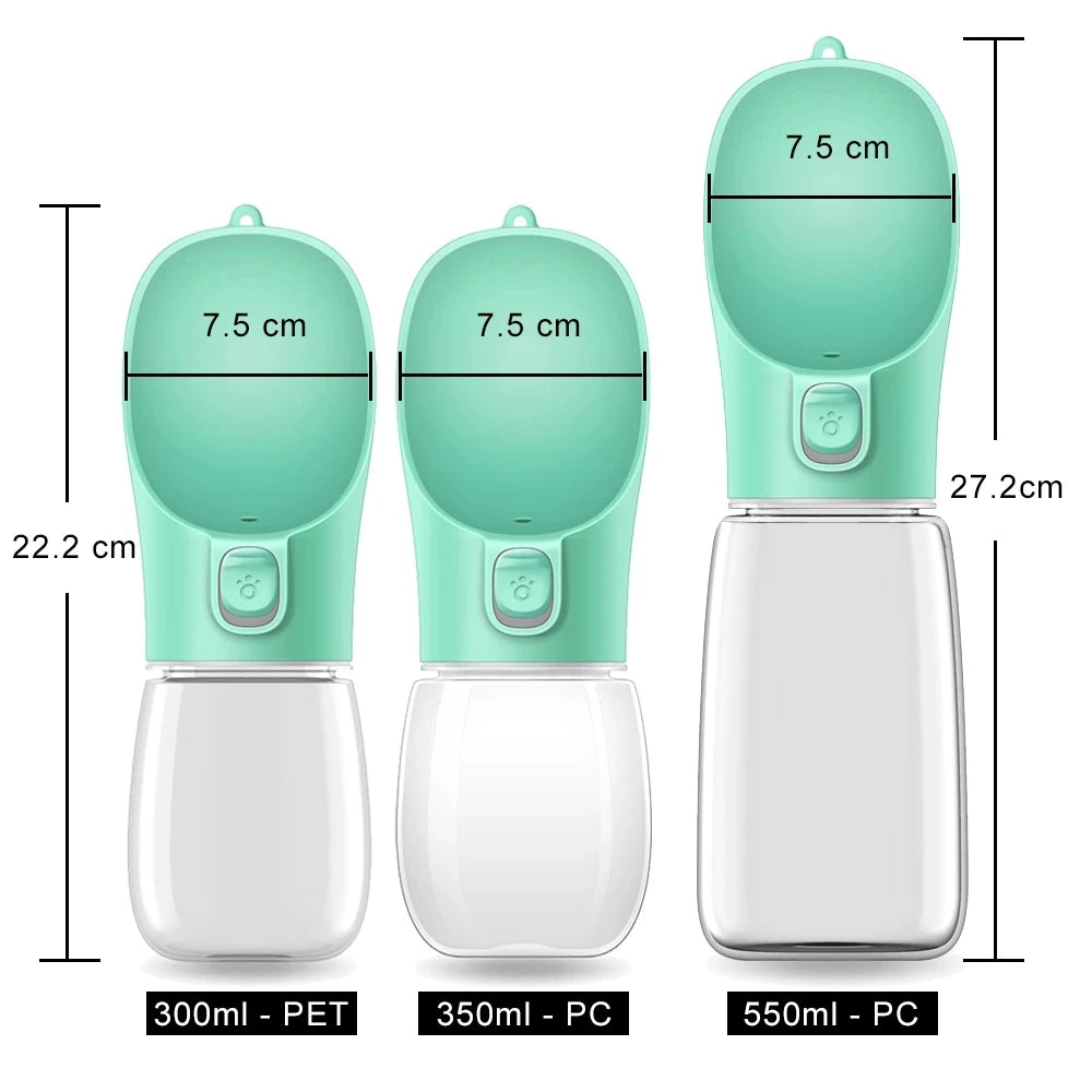 Botella de agua portátil para perros pequeños y grandes, bebederos para gatos, a prueba de fugas, para paseos al aire libre.